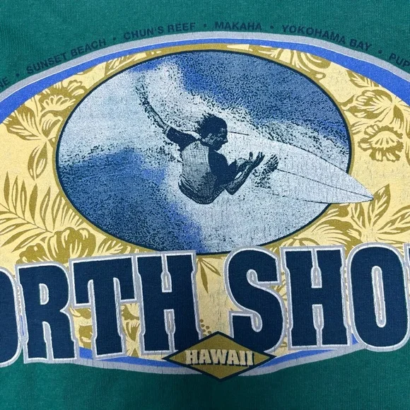 VTG Wilson North Shore Hawaii Surfing Tank Top Large Green Sleeveless Shirt RARE - Picture 13 of 15